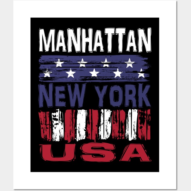 Manhattan New York USA T-Shirt Wall Art by Nerd_art